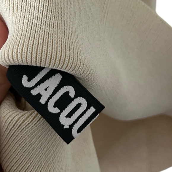 JACQUEMUS SSense La Robe Polo Ribbed Beige Short Sleeve Mini Dress - Picture 9 of 10